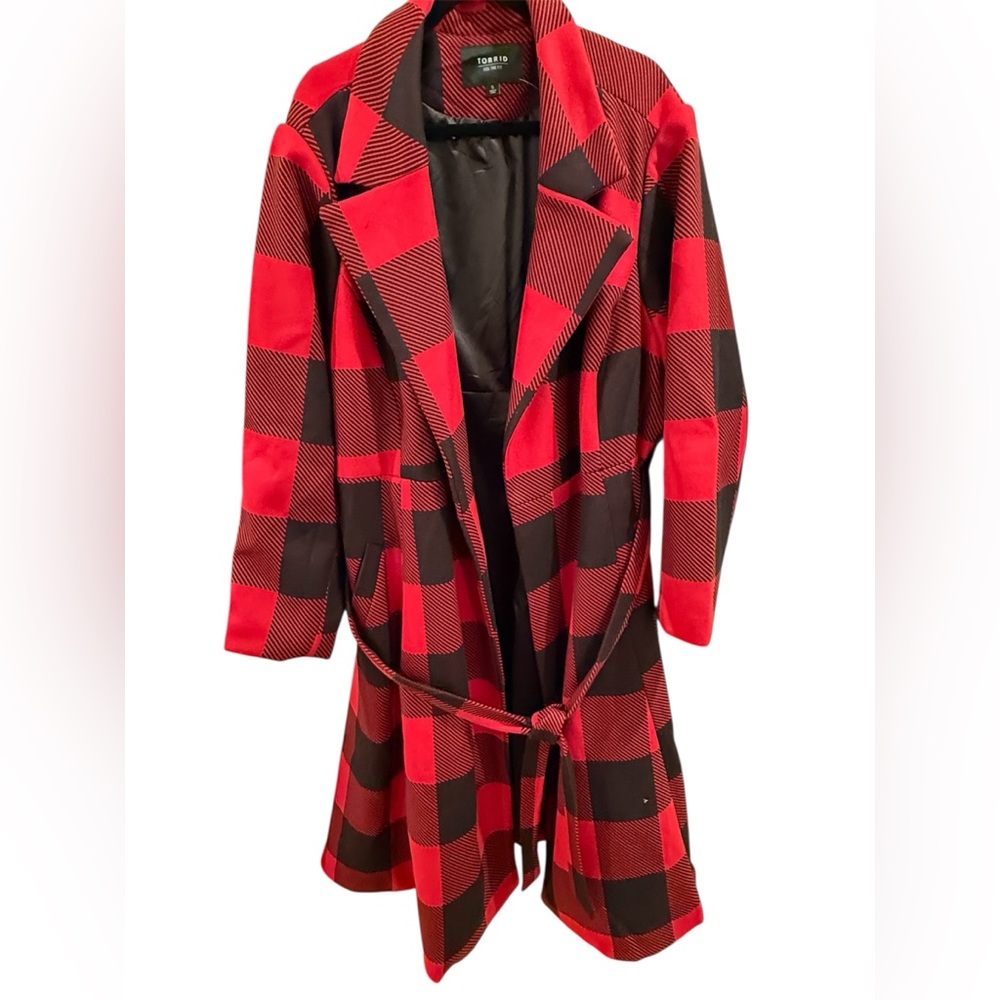 NEW Torrid Buffalo Check Long Coat ~ Size 5X ~ HTF